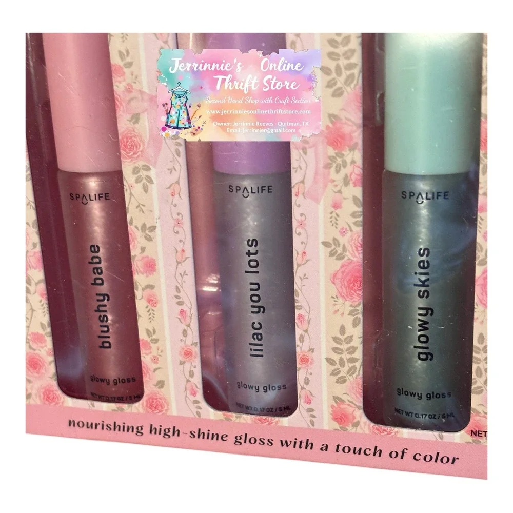 SpaLife Dewy Darling Lip Glowy Gloss‎ Trio Peptide Shea Butter 3 Piece Set NIB